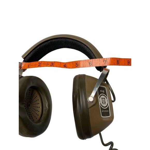 Vintage Koss K-6 Stereo Over Ear Headphones Coiled Cable Brown Electronics - Picture 12 of 14